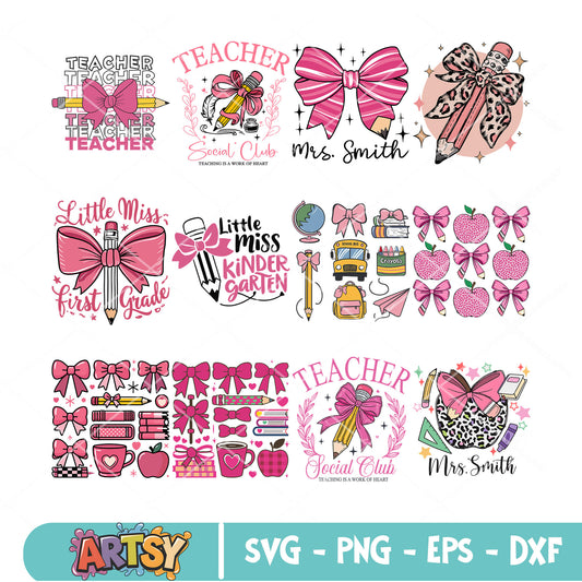 Pink stuff lovely teacher svg bundle, teacher gifts​ svg, the teacher​ svg