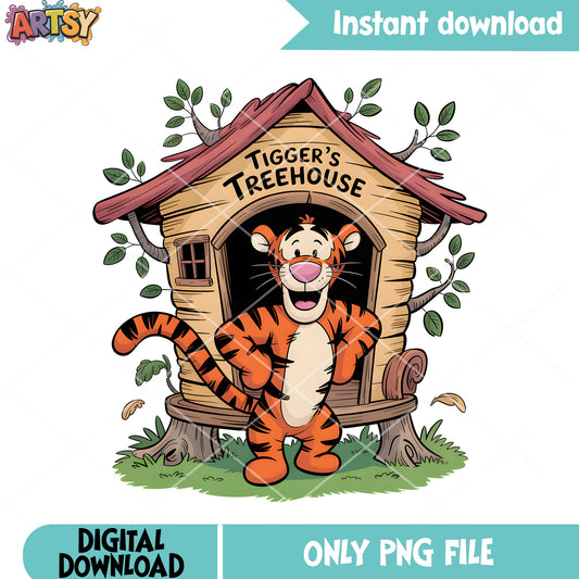 Pink treehouse  tigger png, disney tigger png, tigger house png