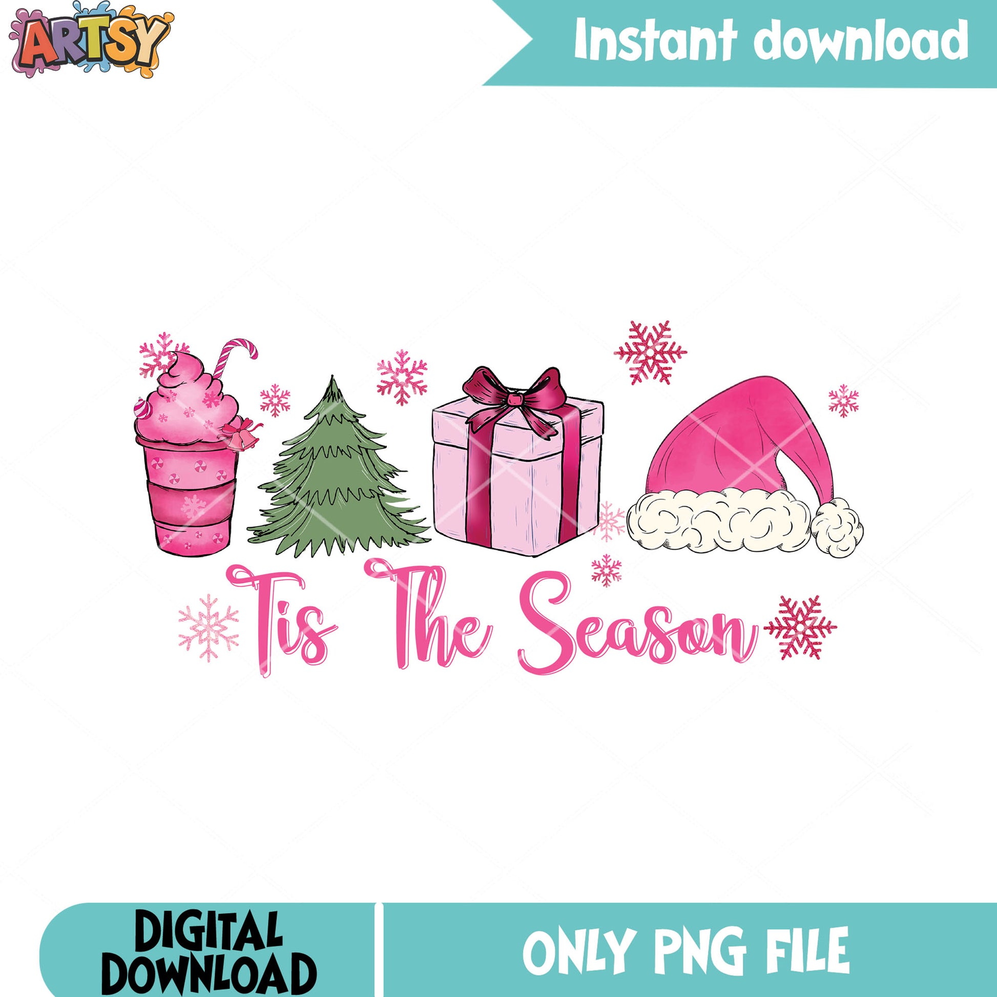 Pinky christmas stuff png, christmas tree png, christmas gifts png
