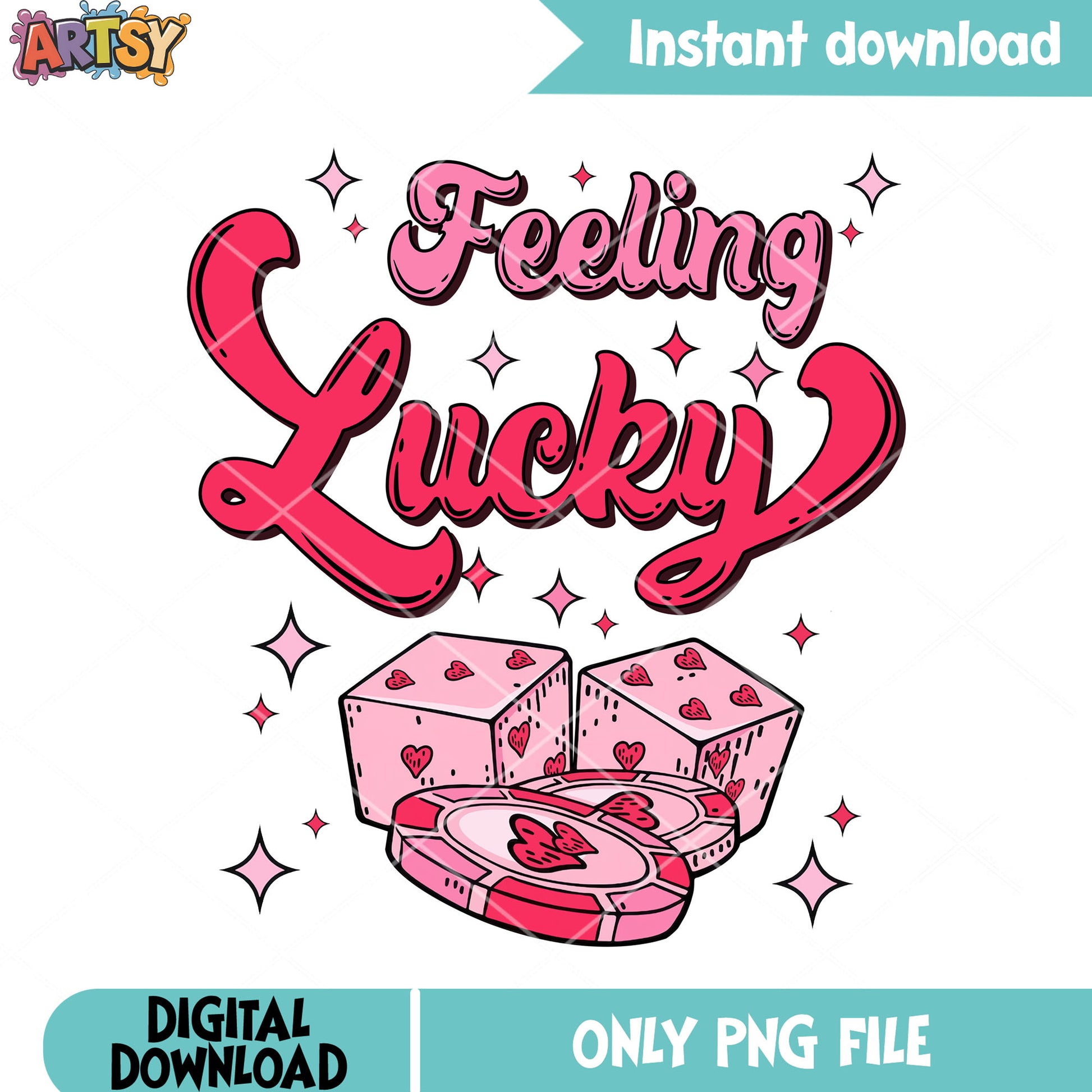 Pinky valentines lucky dice png, funny valentines png, valentines png