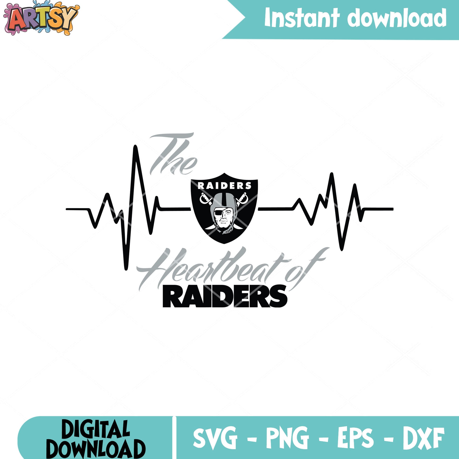 Pirate radiers heartbeat svg, oakland raiders svg, nfl teams svg