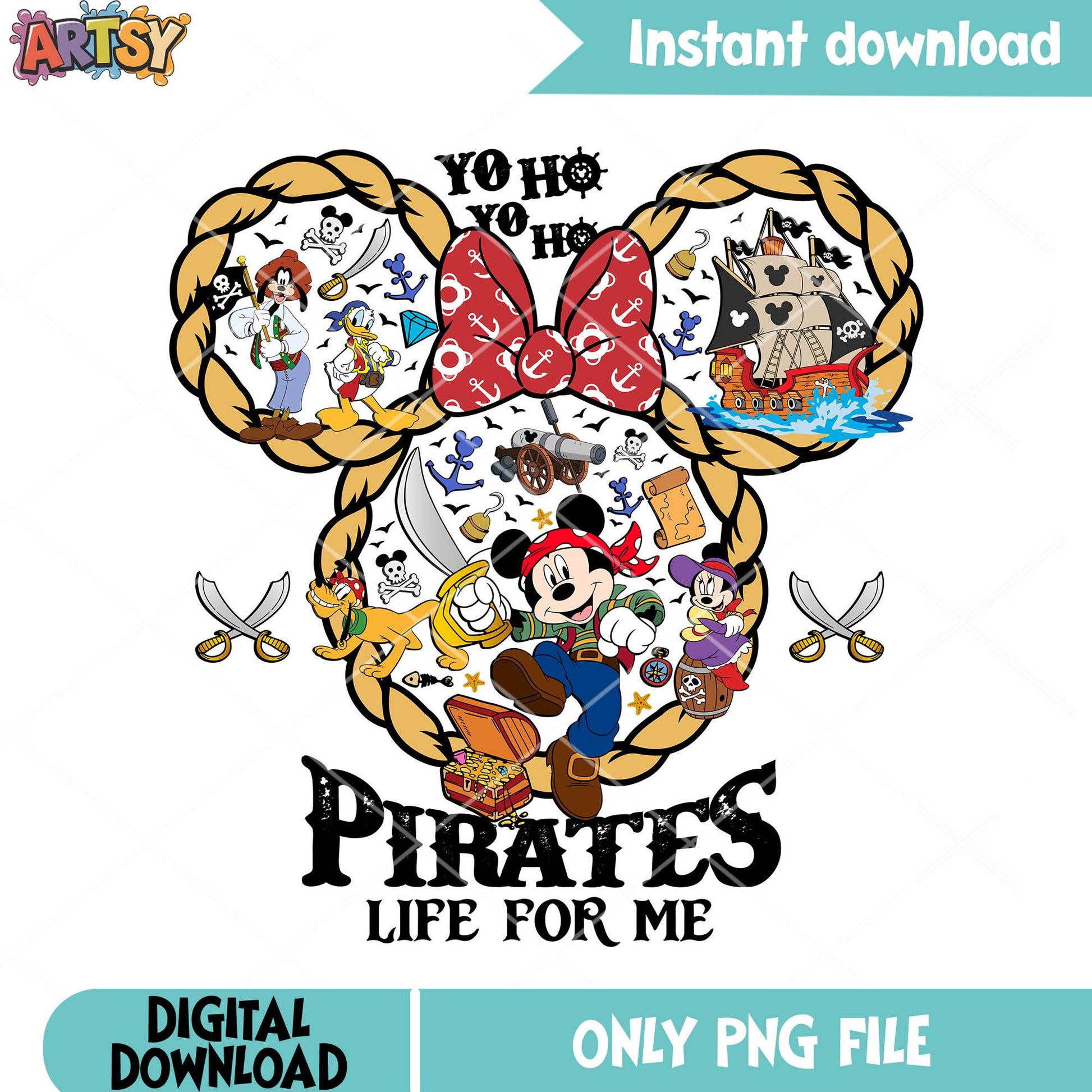 Pirates life for me mickey png, disney trip png, mickey mouse png