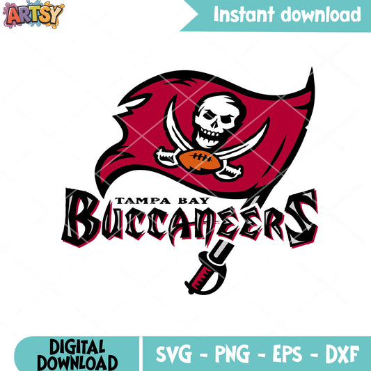 Pirates sword skull svg, tampa bay buccaneers svg, america football svg