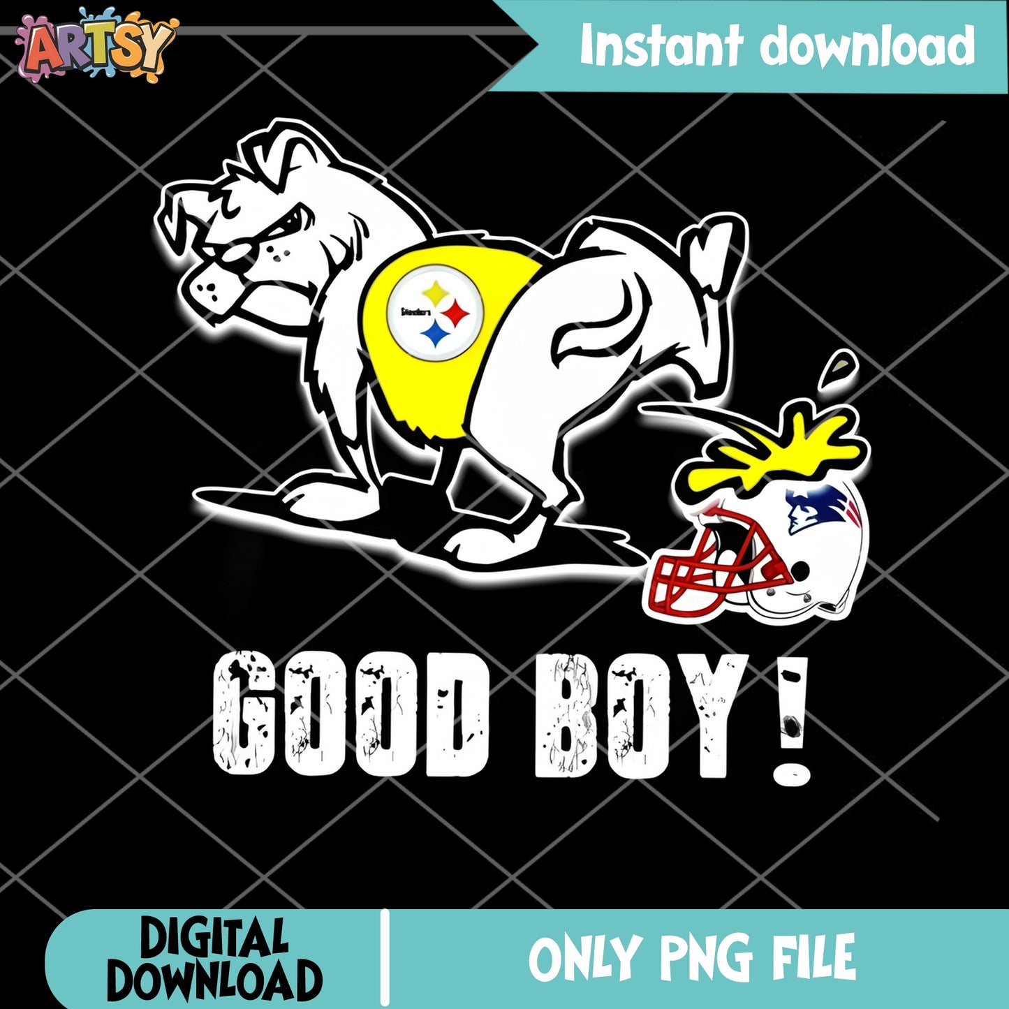 Pittsburgh Steelers Good Boy Dog Funny NFL PNG, Steelers PNG, Football PNG