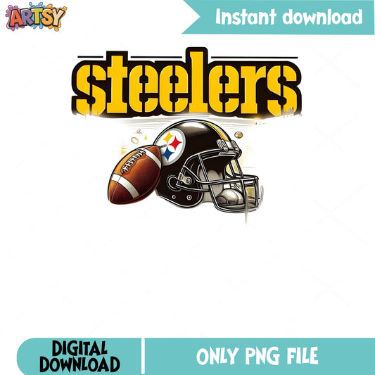 Pittsburgh Steelers PNG, Football Helmet Design, NFL Team PNG