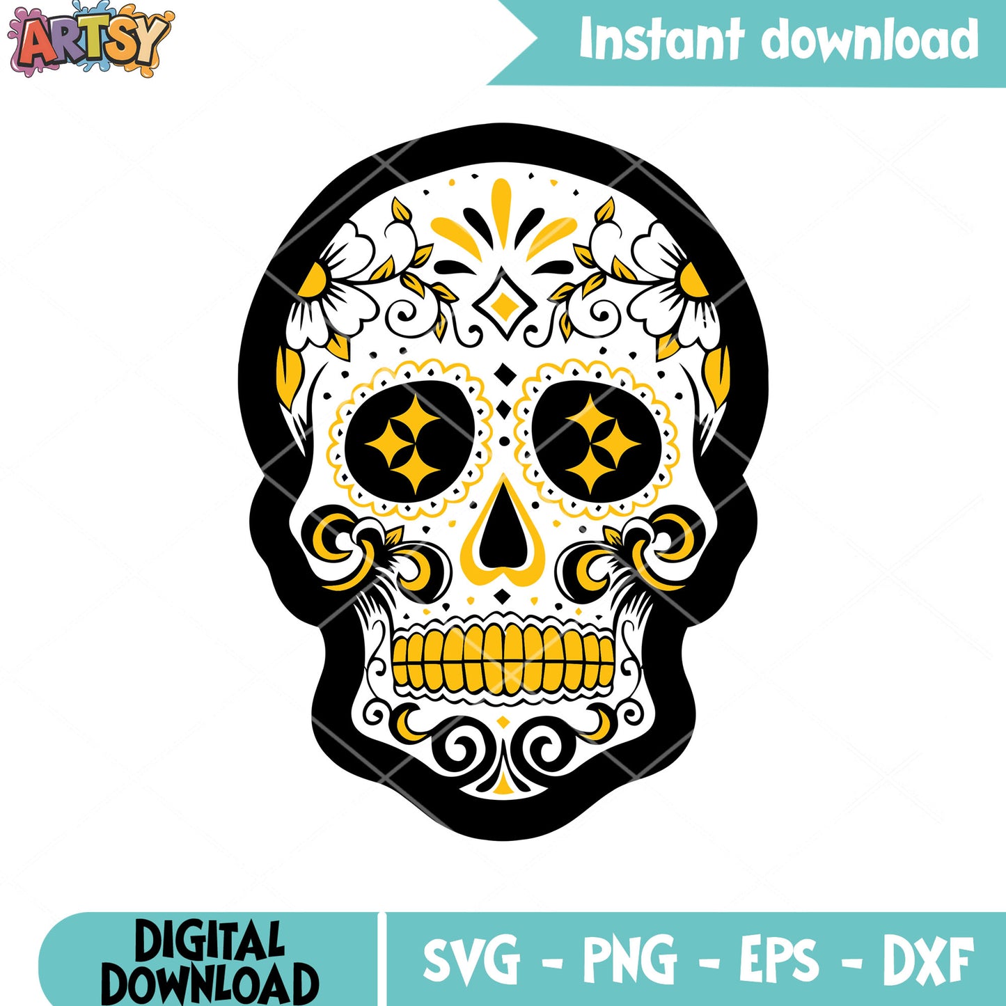 Pittsburgh football team nfl svg, steelers svg, mexico skull svg