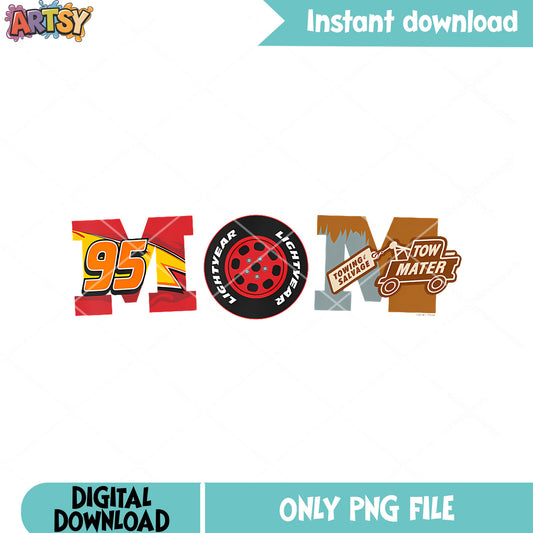 Pixars Cars Mom Birthday png, lightning mcqueen​ png, disney png