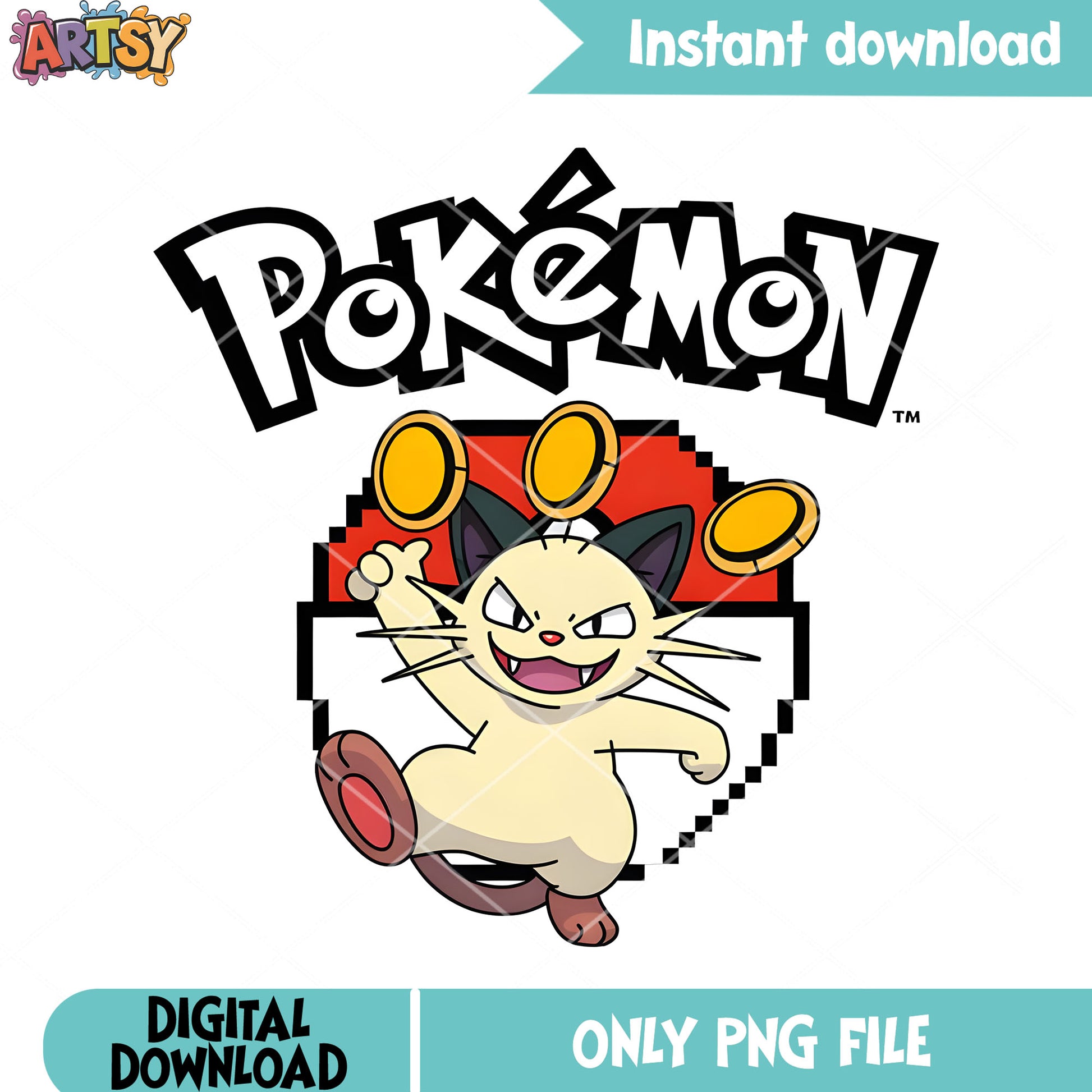 Pixel pokeball meowth png, pokemon meowth png, pokemon poster png