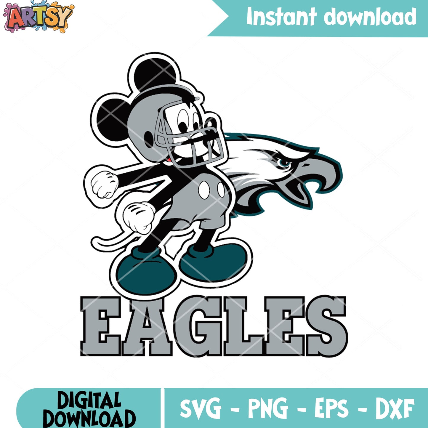 Player Mickey mouse nfl svg, philadephia eagles svg, NFC East svg