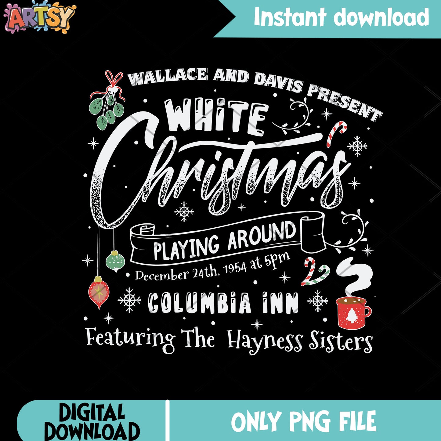 Playling around chirstmas png, white christmas png, christmas card png