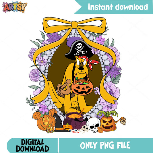 Pluto Halloween PNG, Disney Pirate Halloween PNG, Trick Or Treat PNG