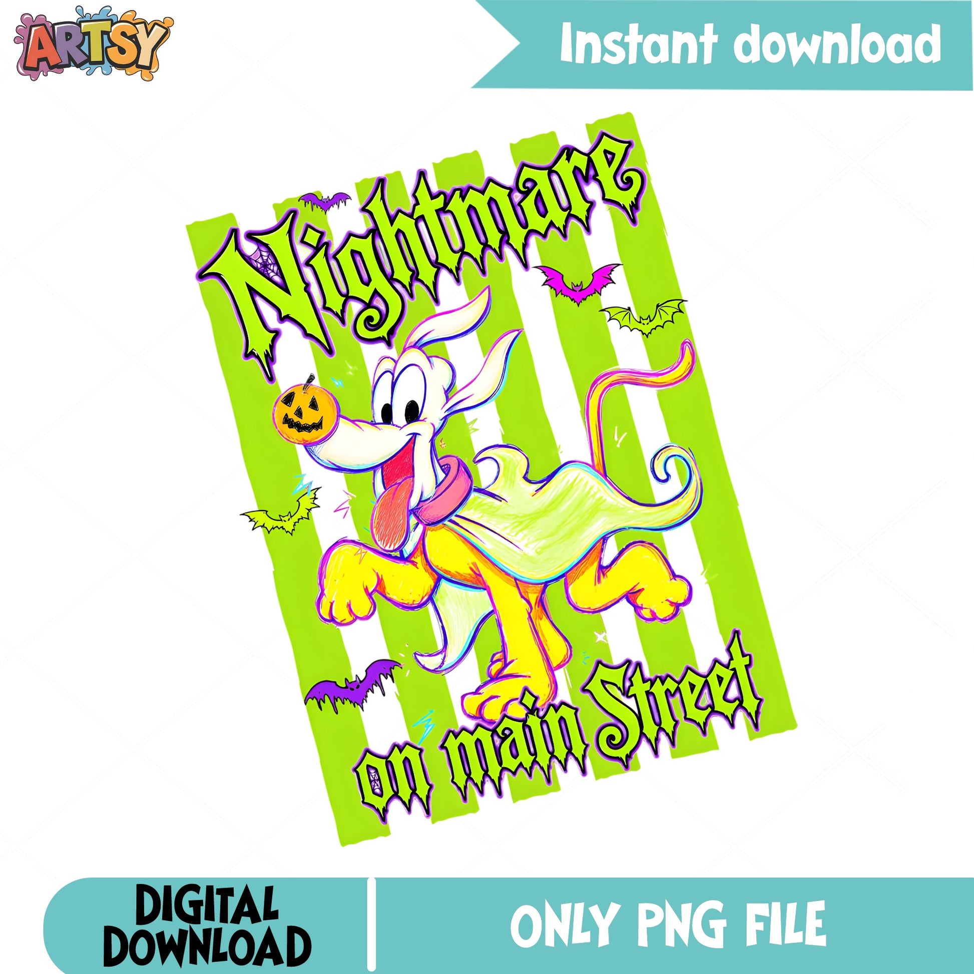 Pluto Nightmare On Main Street PNG, Disney Halloween PNG, Halloween PNG