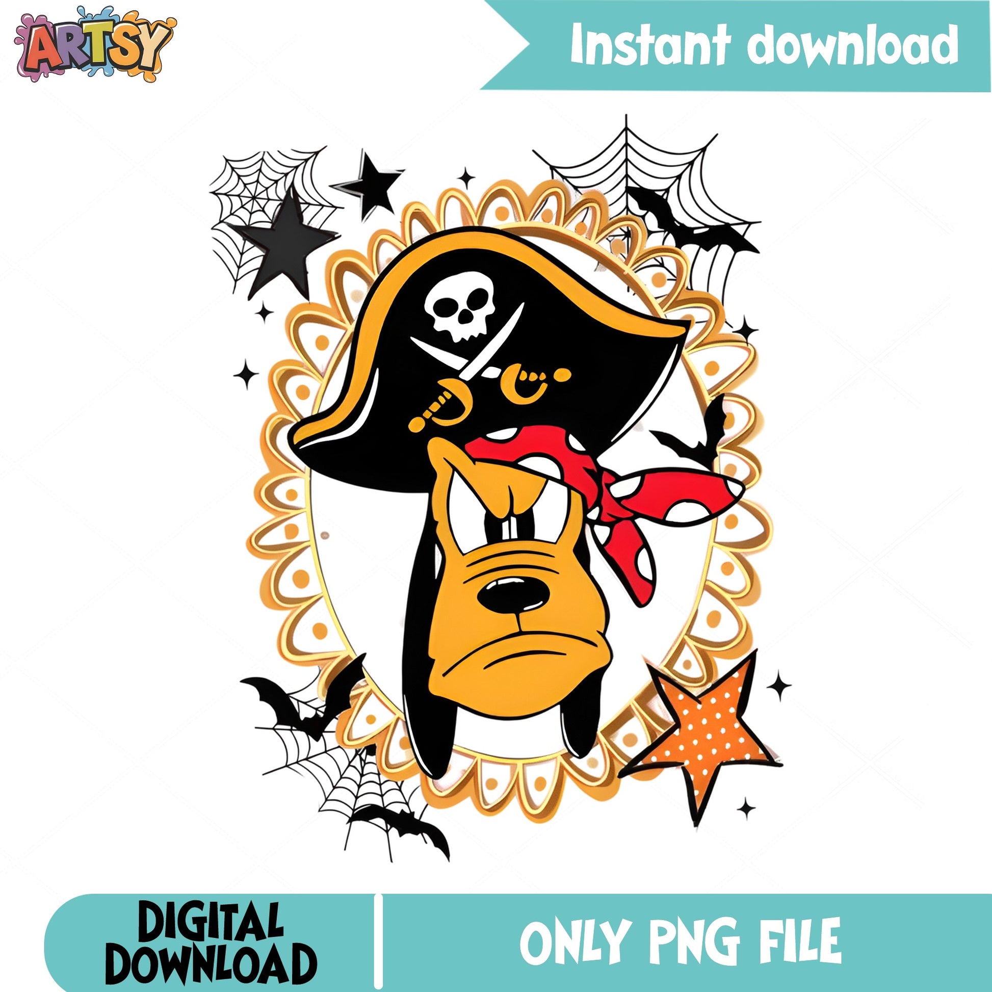Pluto Pirate Halloween PNG, Disney Halloween PNG, Spooky Dog PNG
