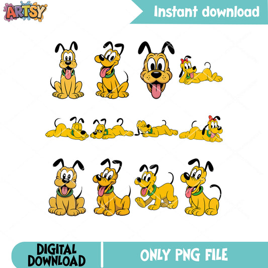 Pluto cute baby png bundle, pluto disney png, pluto baby png