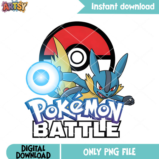 Pokeball battle lucario vibes png, pokemon movie png, lucario png