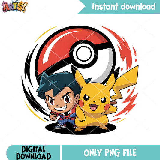 Pokeball chibi ass pikachu png, pokemon movie png, pokemon ash ketchum png
