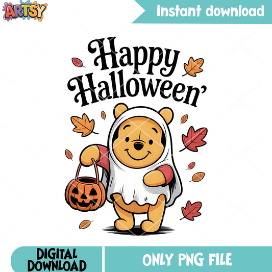 Pooh bear happy halloween png, pooh bear png, disney winnie the pooh png