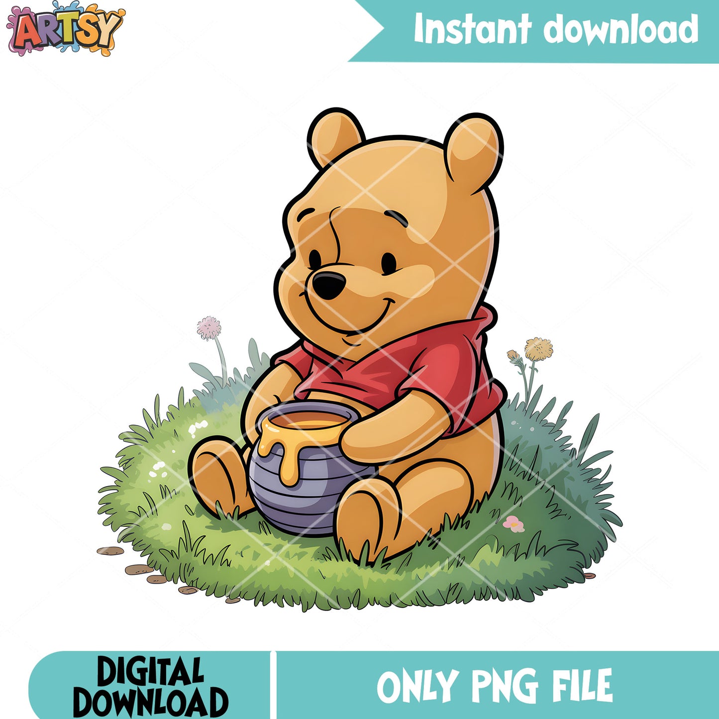 Pooh bear honey winnie png, honey pot png, disney pooh bear png
