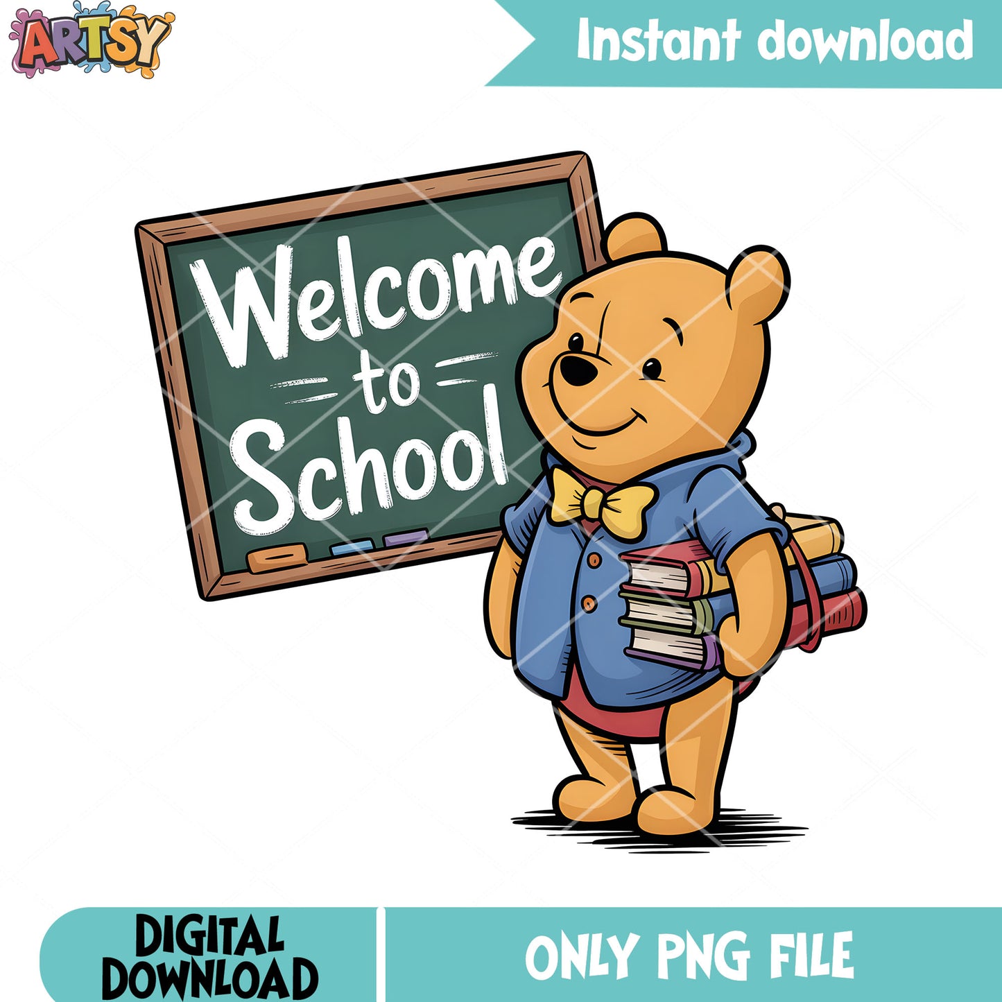 Pooh bear love school day png, poor bear png, disney pooh png