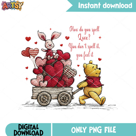Pooh bear winnie​ png,heartfelt message png,funny valentine​ png
