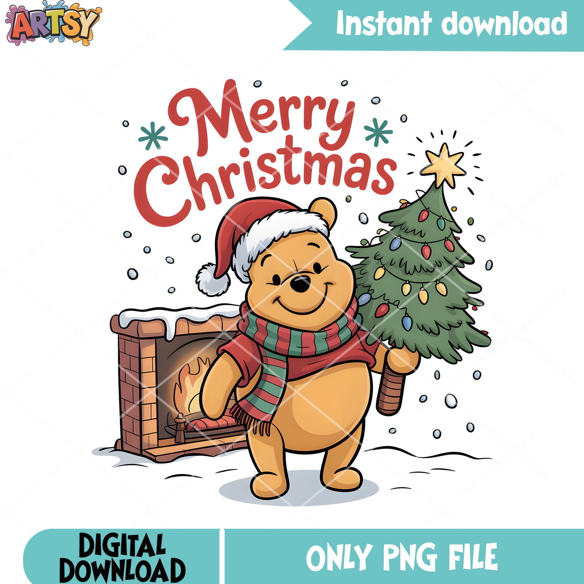 Pooh grab xmas tree png, pooh bear png, winnie the pooh png