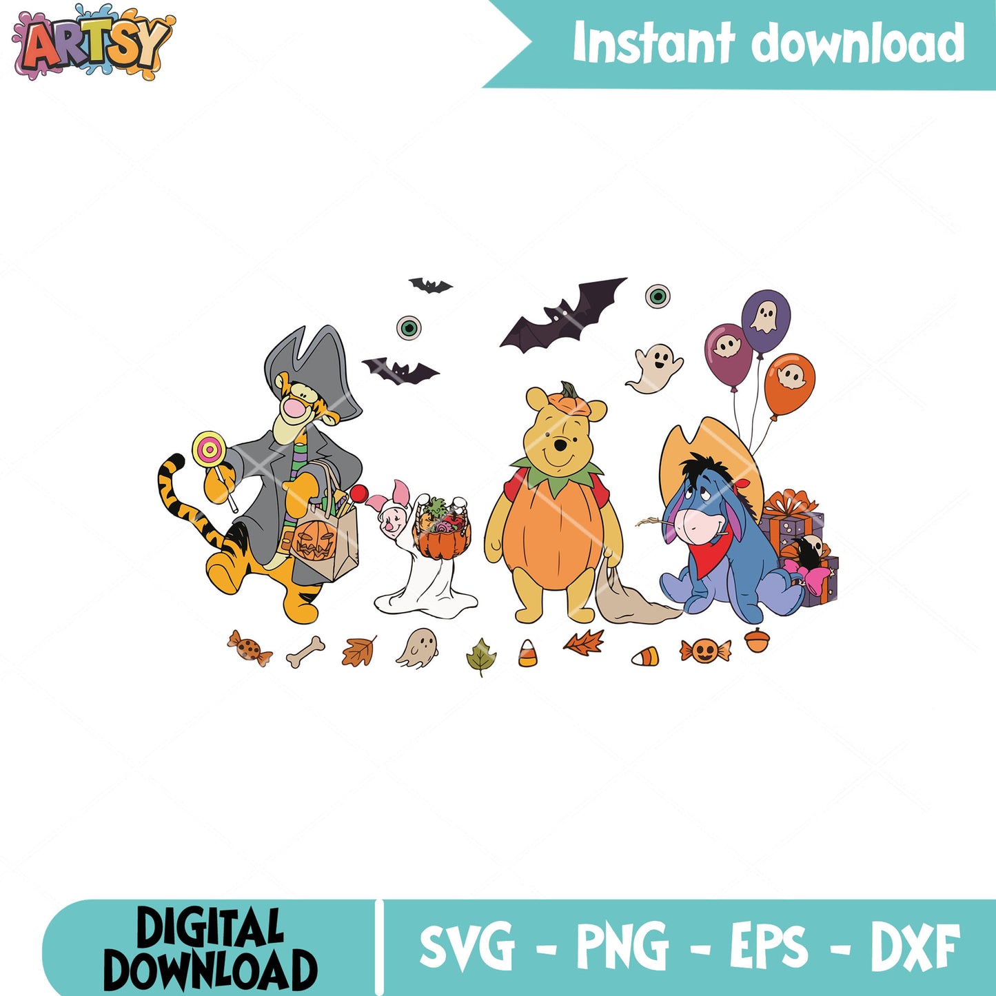 Pooh halloween season svg, pooh halloween svg, winnie the pooh svg