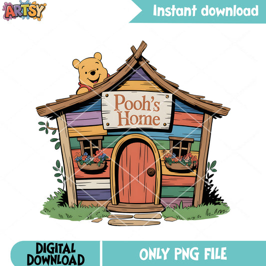 Pooh home poster vibes png, pooh bear png,​ winnie the pooh png