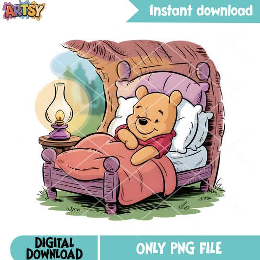Pooh just take a nap png, disney pooh bear png, vintage winnie pooh png