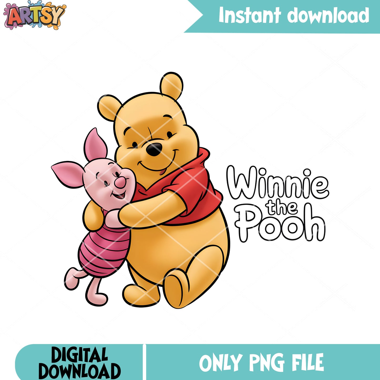 Pooh vibes poster png, pooh and piglet png,​ winnie the pooh png