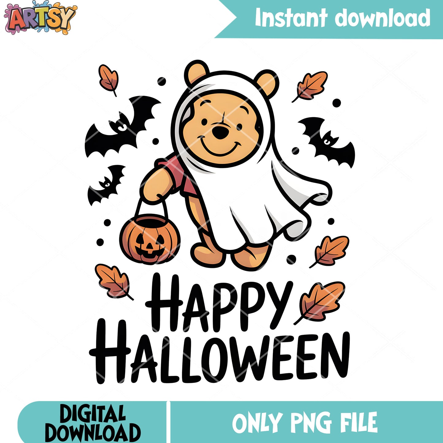 Pooh winnie ghost poster png, winnie the pooh png, halloween costume png