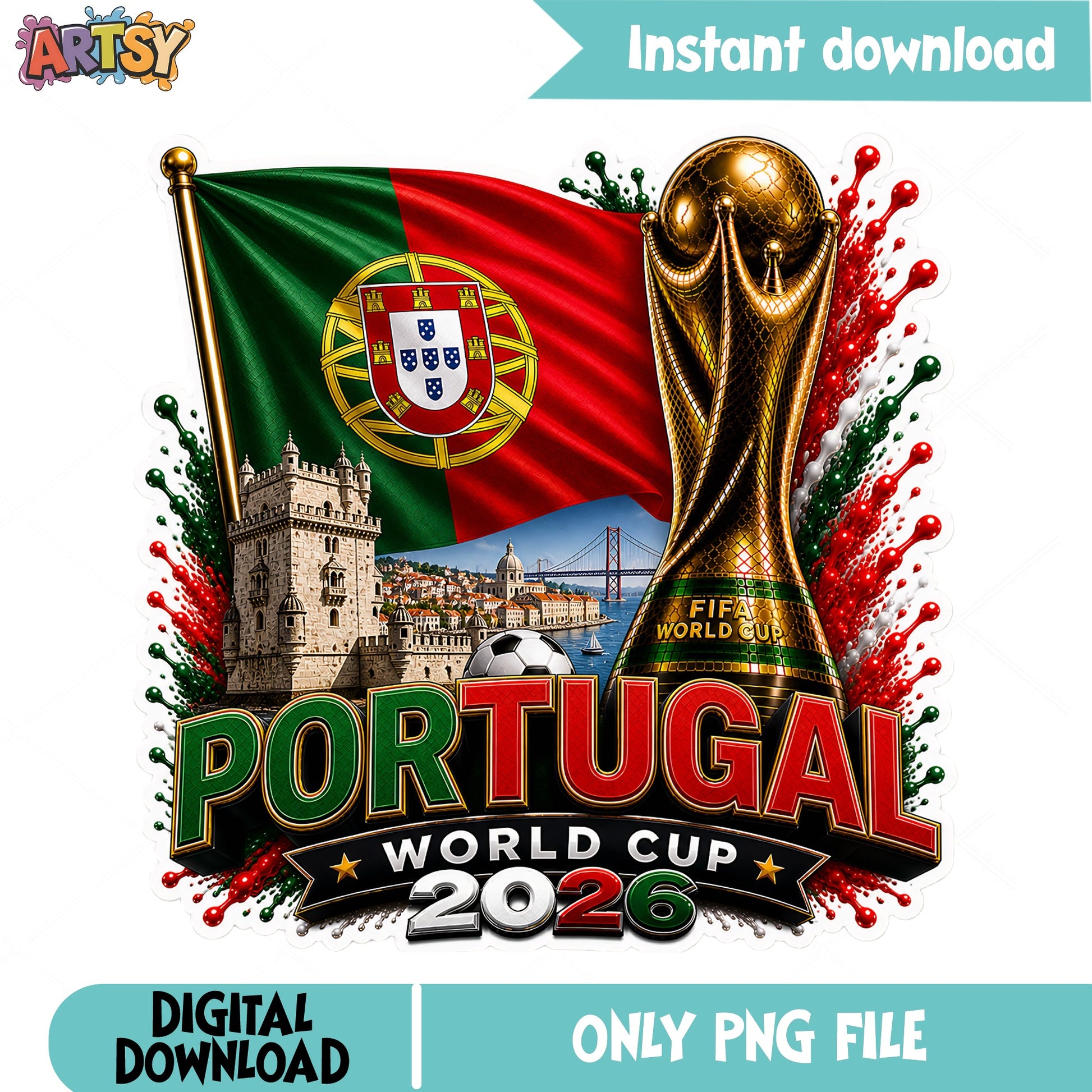 Portugal World Cup 2026 PNG, Soccer Fan Shirt, Football PNG