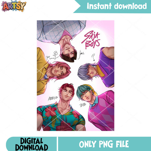 Poster anime saji boys png, poster saji boys png, anime poster png