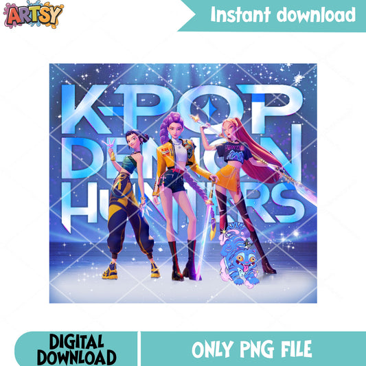 Poster debut huntrix png, demon huntrix hunters png, kpop music png