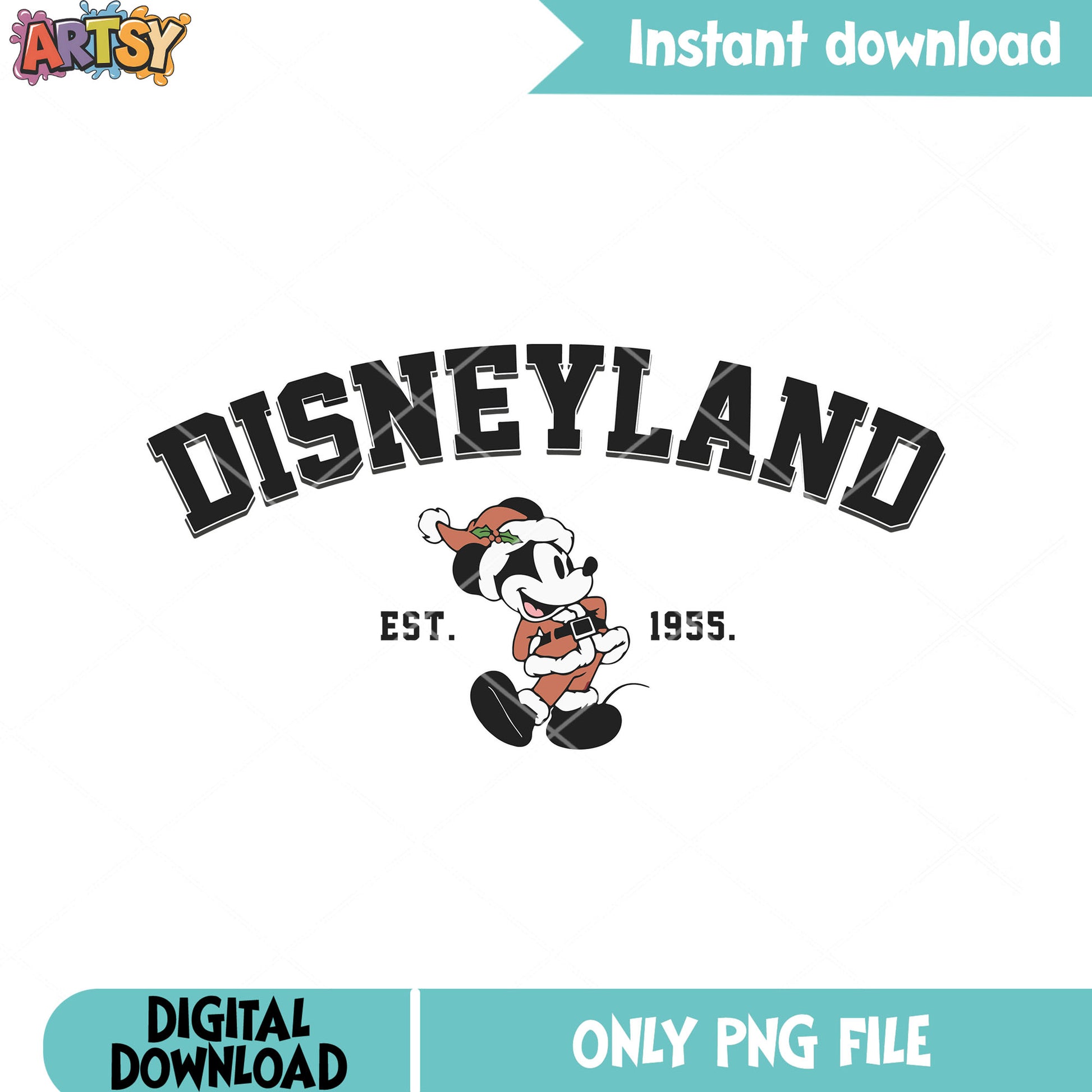 Poster for disney christmas png, disneyland png, santa costume png