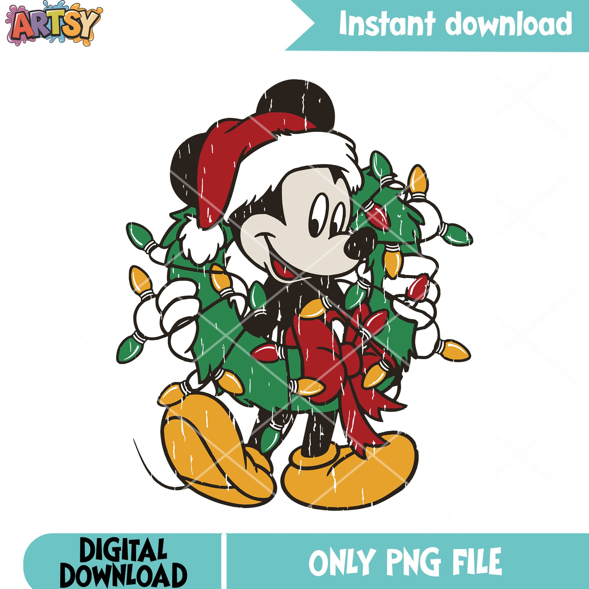 Poster mickey mouse christmas png, mickey mouse png, disney wreath png