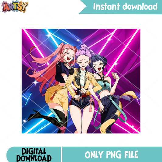Poster mira zoey png, girls huntrix star png, anime girls png