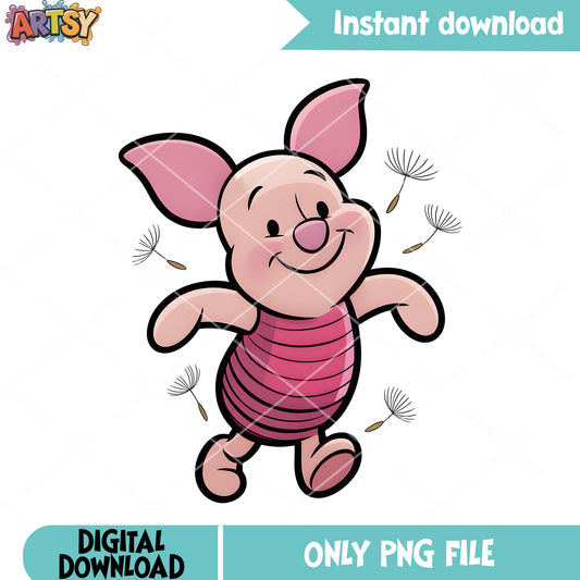Poster piglet flying grass png, winnie the pooh png, disney piglet png