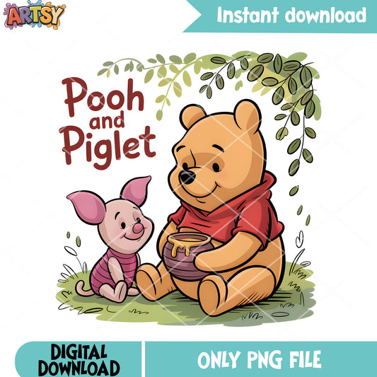 Poster piglet honey vibes png, disney piglet png, disney pooh bear png