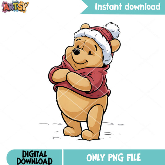 Poster winter pooh disney png, disney pooh bear png, pooh poster png
