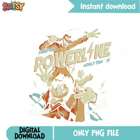 Powerline World Tour 95 PNG, A Goofy Movie PNG, Disney PNG