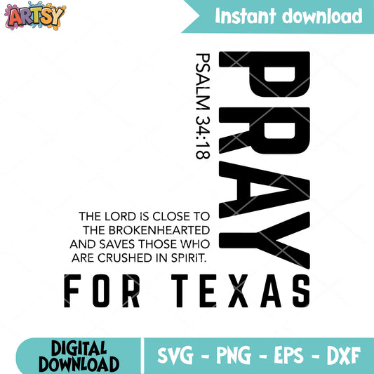 Pray for texas psalm svg, pray for texas svg, texas quotes svg