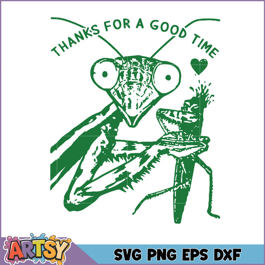 Praying Mantis Thanks SVG Cut File