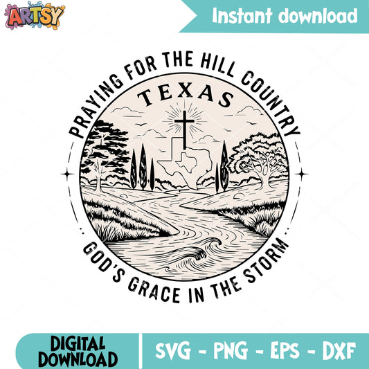 Praying for the hill texas svg, hill texas svg, texas state svg
