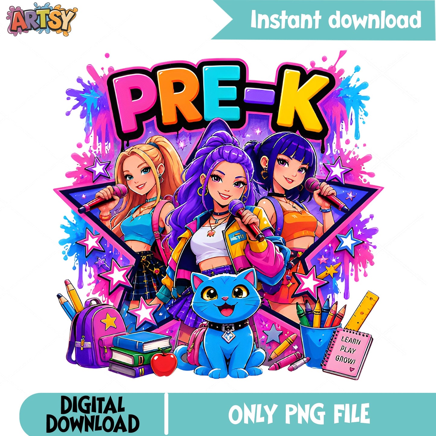 Pre-K Girl Squad PNG, Back To School PNG, Teacher Gift PNG