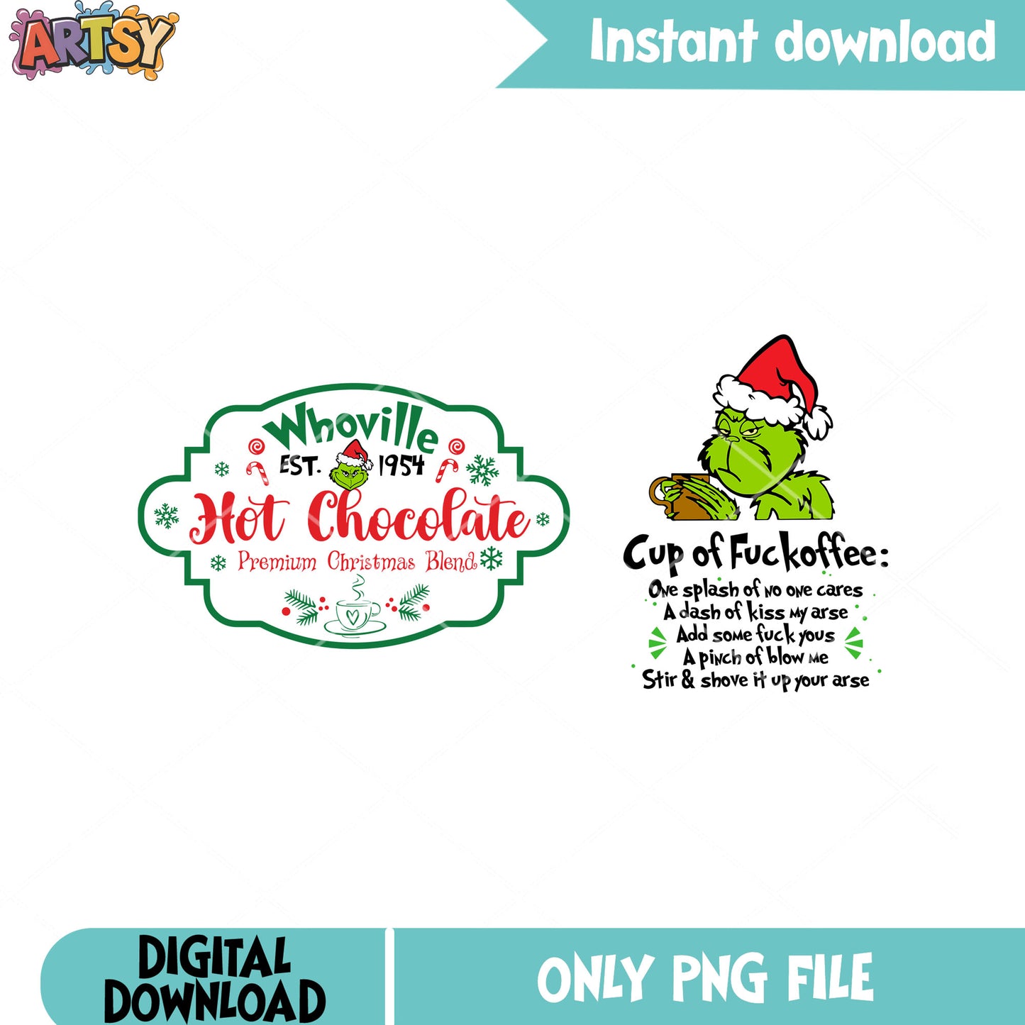 Premium christmas blend png, candy cane png, grinchmas png