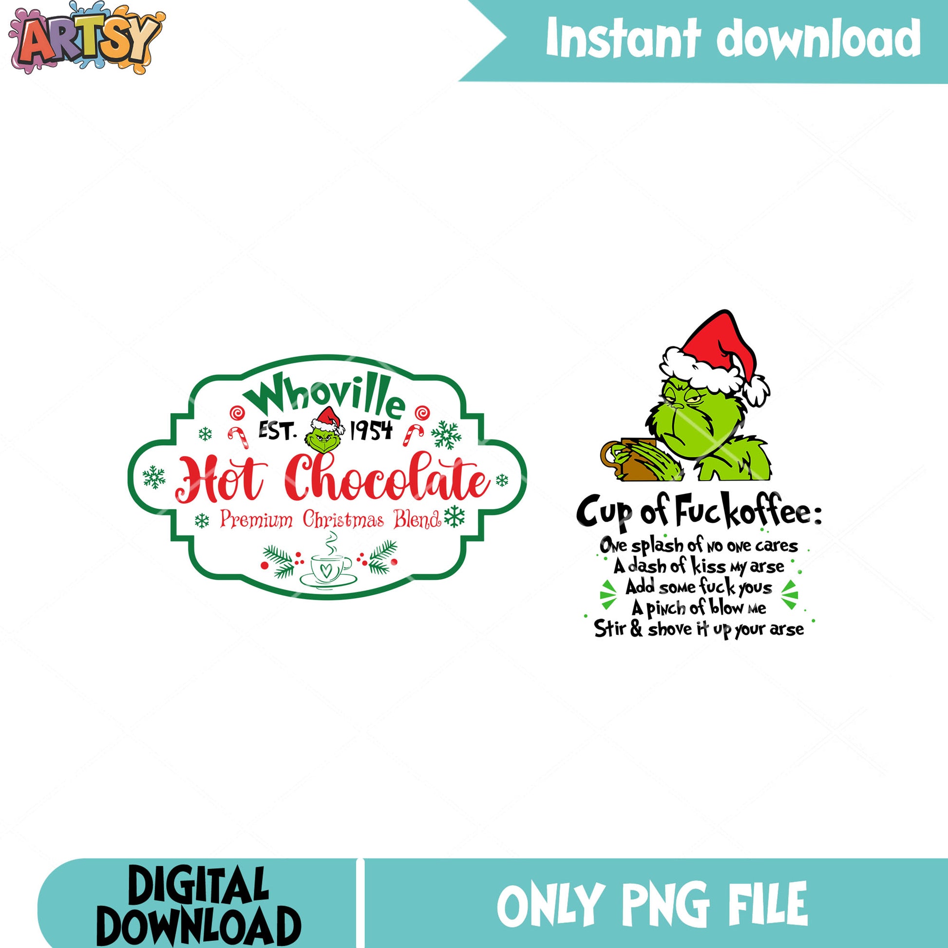 Premium christmas blend png, candy cane png, grinchmas png
