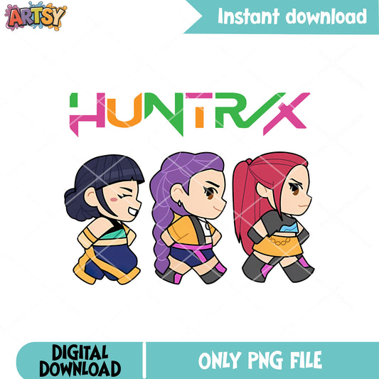 Pretty cute huntrix girl png, huntrix band png, kpop huntrix png