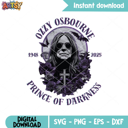 Prince of darkness ozzy 2025 svg, ozzy osbourne​ svg, ozzy rock svg