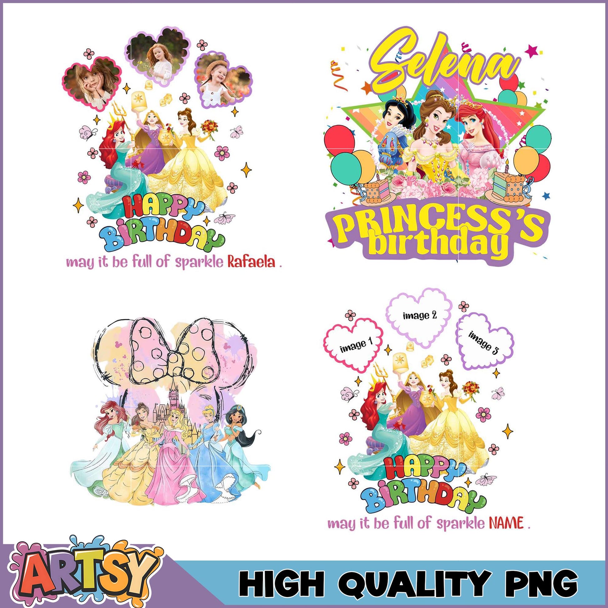 Princess Birthday PNG Bundle High Quality Images