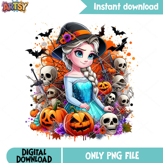 Princess Elsa png, halloween pumkin scary​ png, Disney Halloween png